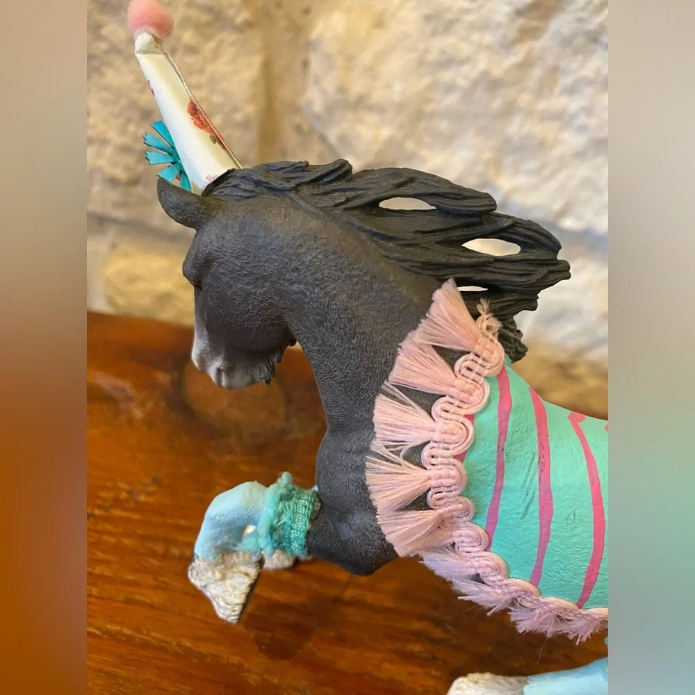 Horse Birthday Cake Pink Aqua Western Cowgirl Clydesdale Mare Cake Topper Toy
